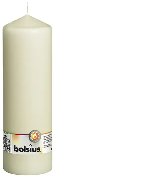 Svece - cilindrs BOLSIUS, krēmkrāsa, D 7,8 cm, H 25 cm, 115st.