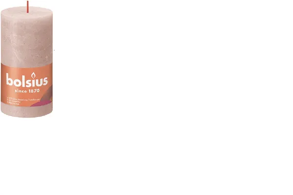 Svece - cilindrs BOLSIUS Shine, rozā, D 6,8 cm, H 13 cm, 60st.