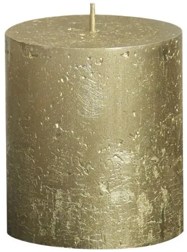 Svece, metāla, zelta krāsa, D 6,8 cm, H 13 cm, 1 gab