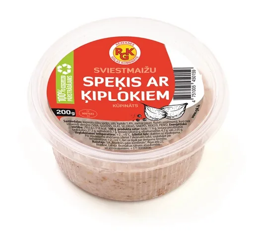 Sviestmaižu speķis RGK, ar ķiplokiem, 200g