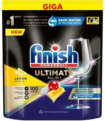 Tabletes trauku mazgāšanai FINISH Power Ball Ultimate All in 1 Lemon, 100gab