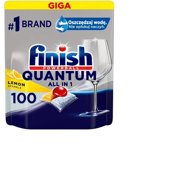 Tabletes trauku mazgāšanas automātiem FINISH Quantum Lemon, 100gab