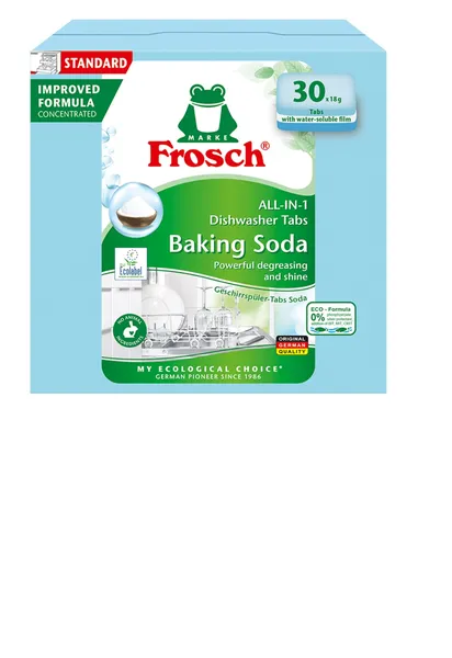 Tabletes trauku mazgāšanas automātiem FROSCH All-In-One ar sodu, 18gx30gab