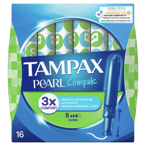 Tamponi TAMPAX Compak Pearl, Super, 16 gab.