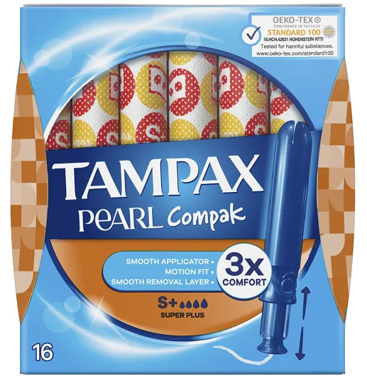 Tamponi TAMPAX Compak Pearl, Super Plus, 16 gab.