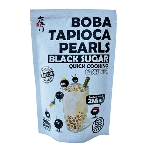 Tapiokas pērles BOBA, melnas, cukura, 250g