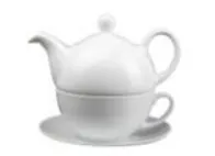 Tējkanna TEATIME, ar krūzi, porcelāna, 450 ml, gab