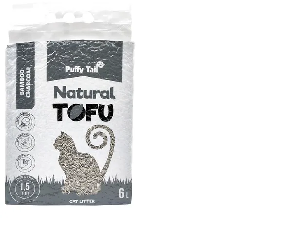 Tofu pakaiši kaķiem PUFFY TAIL Bamboo, 1.5mm granulas, 2.4kg