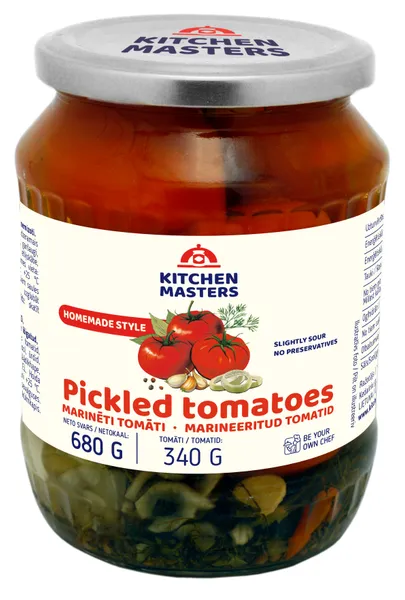 Tomāti konservēti KITCHEN MASTERS, 680g/340g