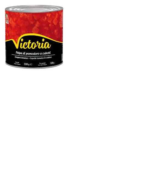 Tomāti, mizoti, sasmalcināti VICTORIA, tomātu sulā, 2.5kg/1.5kg