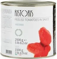 Tomāti, mizoti, savā sulā RISTORIS, 2.5kg/1.5kg