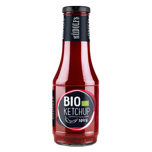 Tomātu kečups RŪDOLFS BIO, asais, 530 g