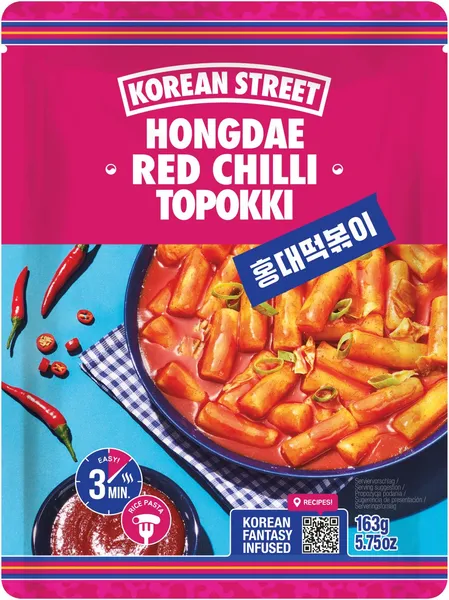 Topokki KOREAN STREET, saldas, pikantas, 163g