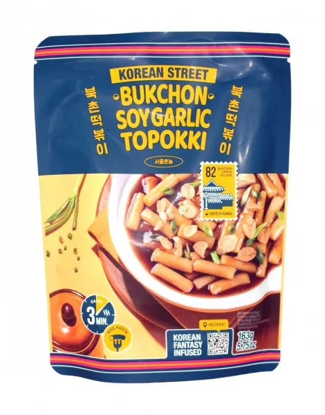 Topokki KOREAN STREET, sojas un ķiploku Aconio, 163g