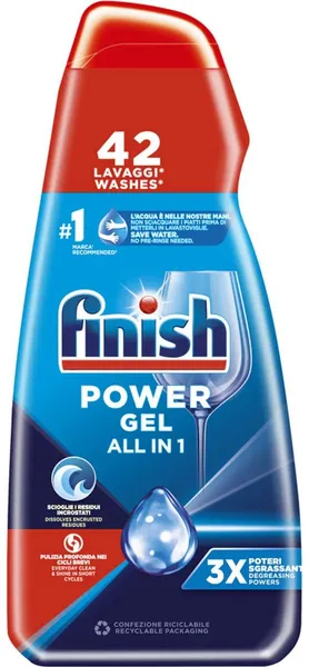Trauku mazgāšanas līdzeklis mašīnai FINISH Power Gel All in 1, 940ml