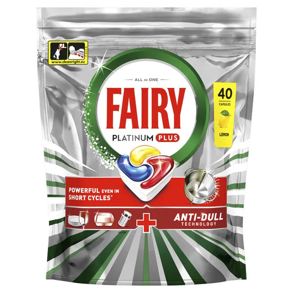 Trauku mazg.kapsulas FAIRY Platinum+ Lemon, 40gb