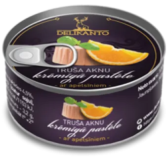 Truša aknu krēmīgā pastēte LĀČI, ar apelsīniem, 100g