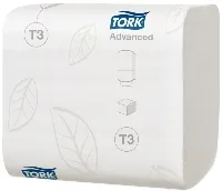 Tualetes papīra salvetes TORK Advanced T3, 2 slāņi, 242 salvetes, 114277