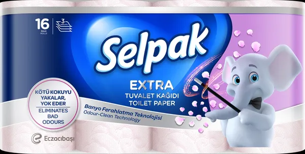 Tualetinis popierius SELPAK Deluxe Re-Fresh, 130 lapų, 3 sluoksniai, 16 vnt.