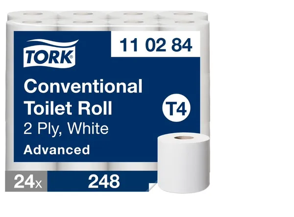 Tualetes papīrs TORK Advanced T4, 2 slāņi, 35m, 248 loksnes, 110284, 24 ruļļi iepak.