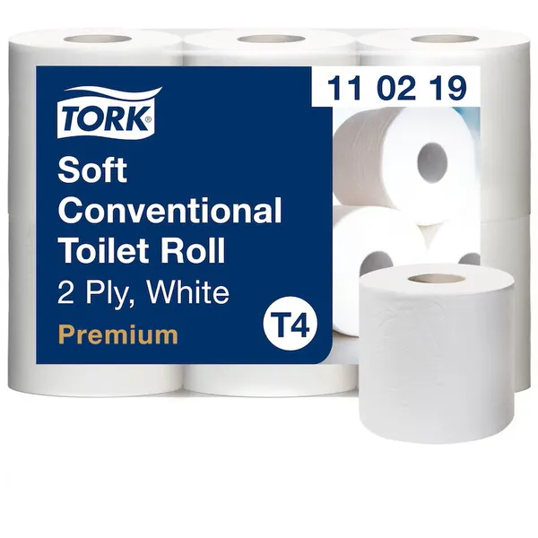 Tualetes papīrs TORK Premium Soft T4, 2 slāņi, 6 ruļļi, 360 loksnes, 50.4m, 110219