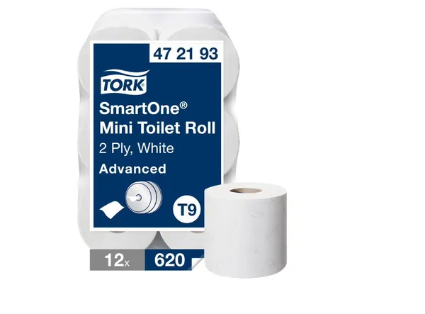 Tualetes papīrs Tork SmartOne Mini T9, 2 kārtas, 111m, 620 lapas, 472193