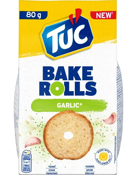 TUC BAKE ROLLS ar ķiploku garšu 80g