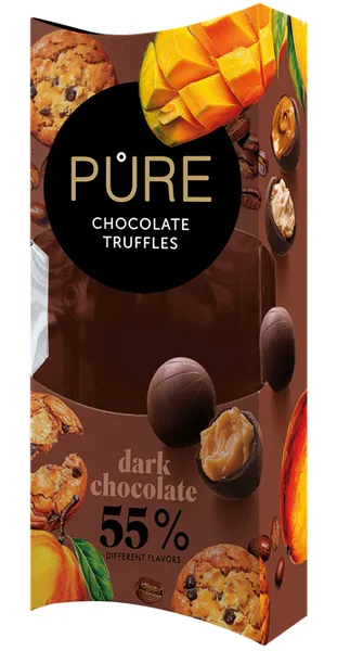 Tumšās šokolādes trifeļu izlase PURE CHOCOLATE 108g