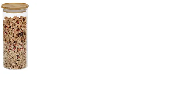 Uzglabāšanas trauks, stikls/bambuss, 1,2 l, D 10 cm, H 20 cm