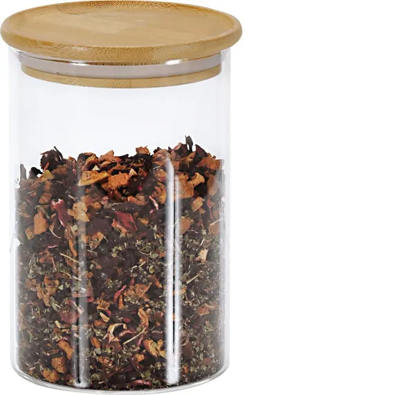 Uzglabāšanas trauks, stikls/bambuss, 800 ml, D 10 cm, H 15 cm