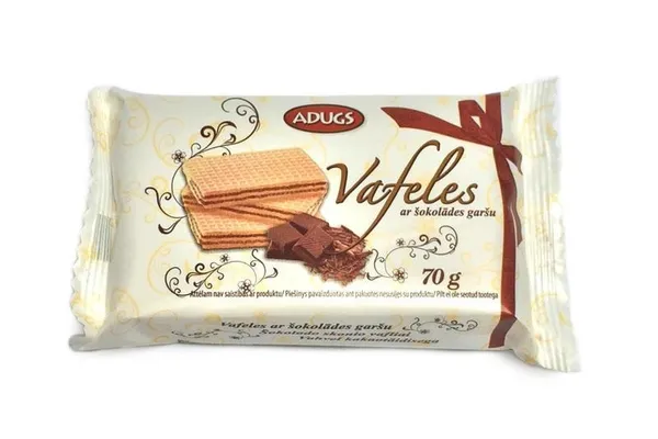 Vafeles ADUGS ar šokolādes garšu, 70g