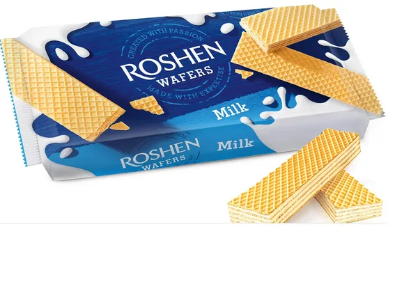 Vafeles Wafers ar piena krēma pildījumu Roshen 216G