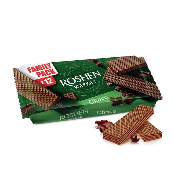 Vafeles Wafers ar šokolādes pildījumu Roshen 216g