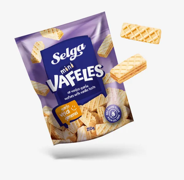 Mini vafeles SELGA ar vaniļas garšu 250g