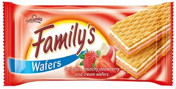 Vafeles zemeņu-krējuma FAMILY, 180 g