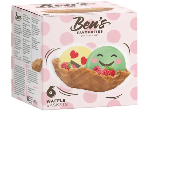 Vafeļu groziņi BEN'S FAVOURITES, saldie, 6gab., 78g