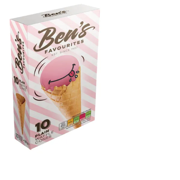 Vafeļu konusi BEN'S FAVORITES, saldie, 10gab, 125g