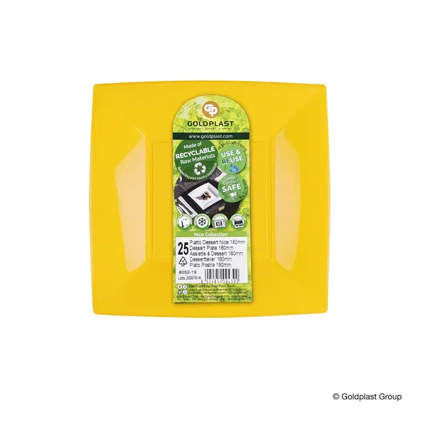Vairākkārt lietojamais šķīvis desertam Nice, PP, mango krāsa, D 18 cm, 0.34kg, 15gab