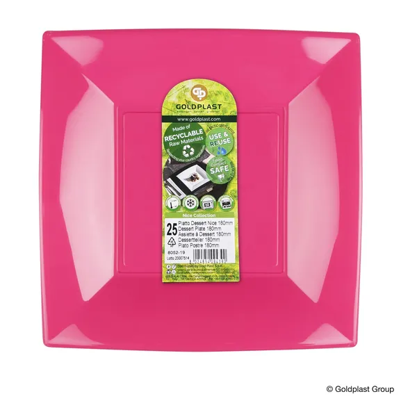 Vairākkārt lietojamais šķīvis Nice, PP, fuksijas krāsa, D 23 cm, 0.573kg, 15gab