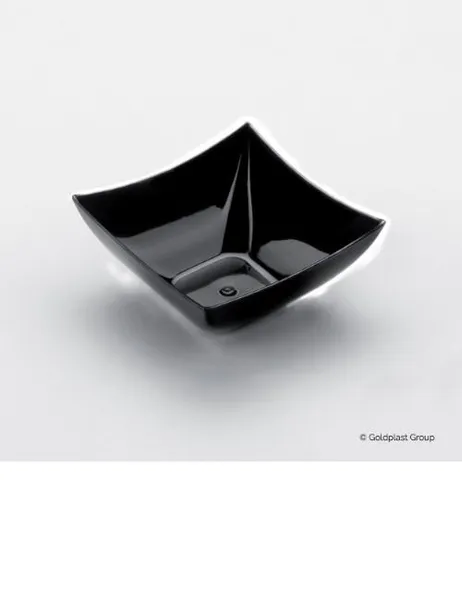 Vairākkārt lietojamie furšeta trauki SQUARE, PP, melni, 90ml, 7x7cm, H 3,5cm, 0.274kg, 25gab