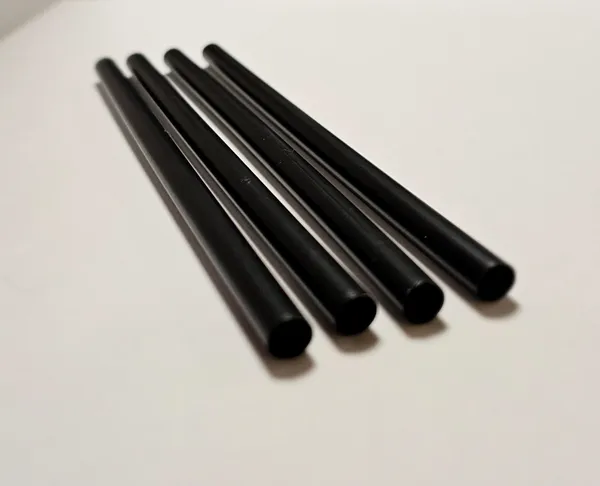 Vairākkārtlietojami salmiņi, melni, PP, 15x0,7cm, 0.6kg, 500gab