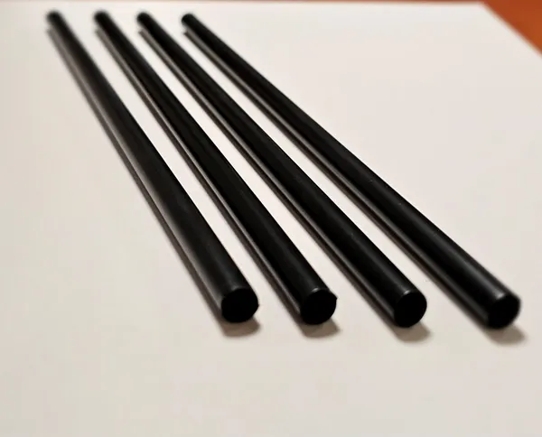 Vairākkārtlietojami salmiņi, melni, PP, 22x0,7cm, 0.88kg, 500gab