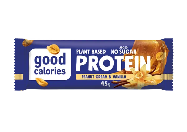 Vaniļas proteīna batoniņš ar zemesriekstiem un datelēm  GOOD CALORIES, 45g