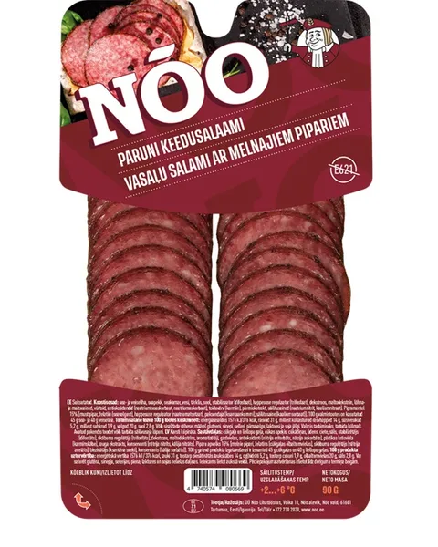 Salami Vasaļu vārītā ar pipariem šķēlēs 90g