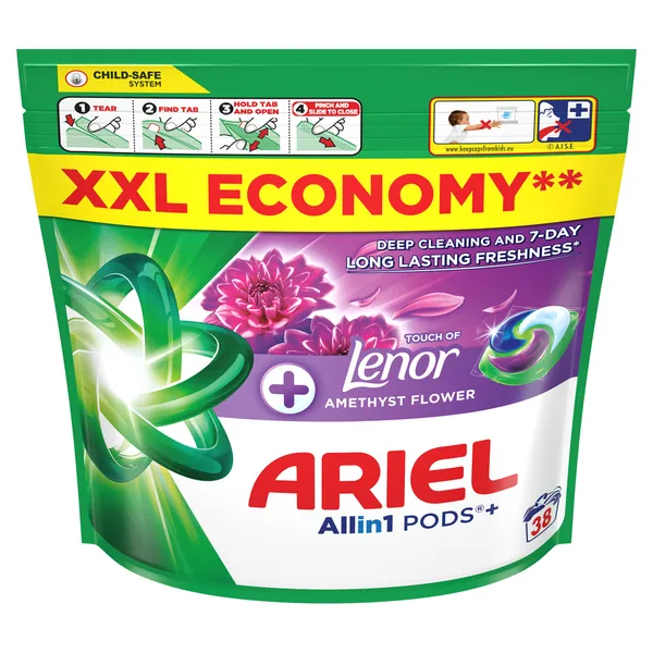 Veļas mazgāšanas kapsulas ARIEL Amethyst Flower, 38gb
