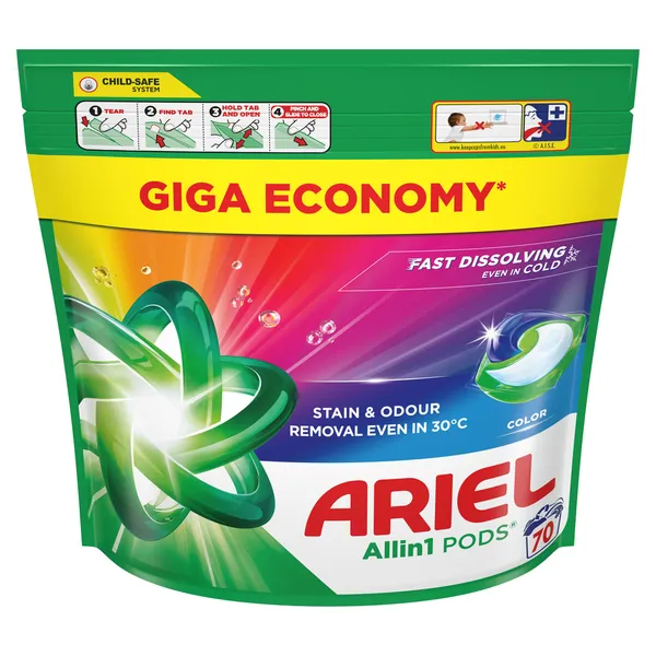 Veļas mazgāšanas kapsulas ARIEL Color 70gb