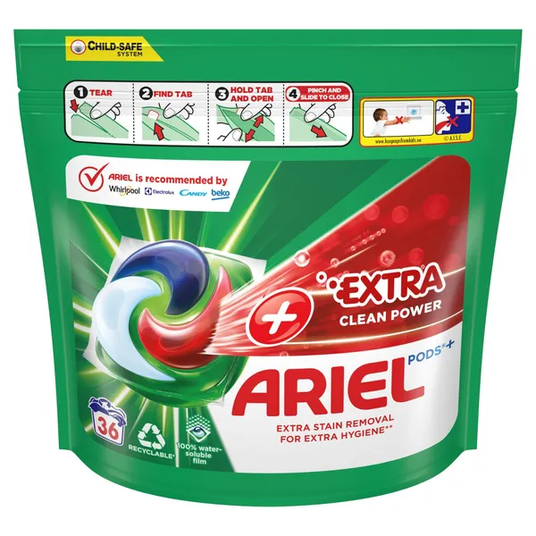 Veļas mazgāšanas kapsulas ARIEL Extra Clean 36gb