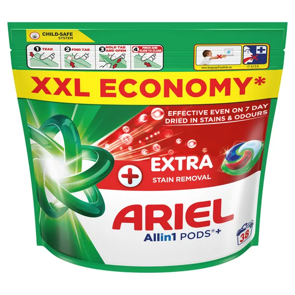 Veļas mazgāšanas kapsulas ARIEL Extra Clean 38gb