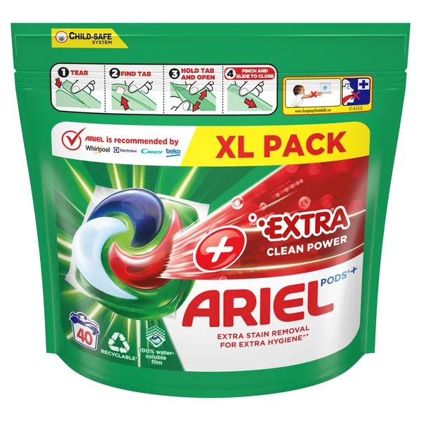 Veļas mazgāšanas kapsulas ARIEL Extra Clean 40gb