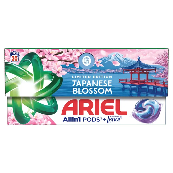Veļas mazgāšanas kapsulas ARIEL Japanese Blossom 30 gab.